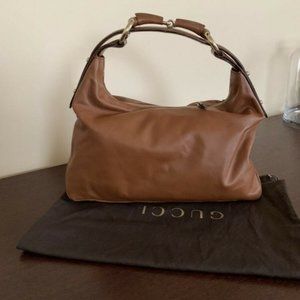 Gucci Horsebit leather hobo bag w dustbag AUTH